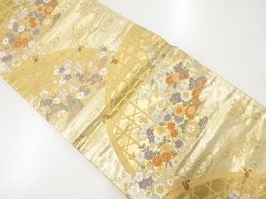 リサイクル　光悦垣に秋草模様織出し袋帯